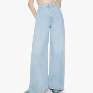MOTHER Snacks! The Piece Of‎ Cake Heel Jeans Wide Leg In Sweet And Sour Blue 26